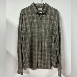 Faherty Shirt Men L Green Plaid Coastline Knit Button Down LS Stretch